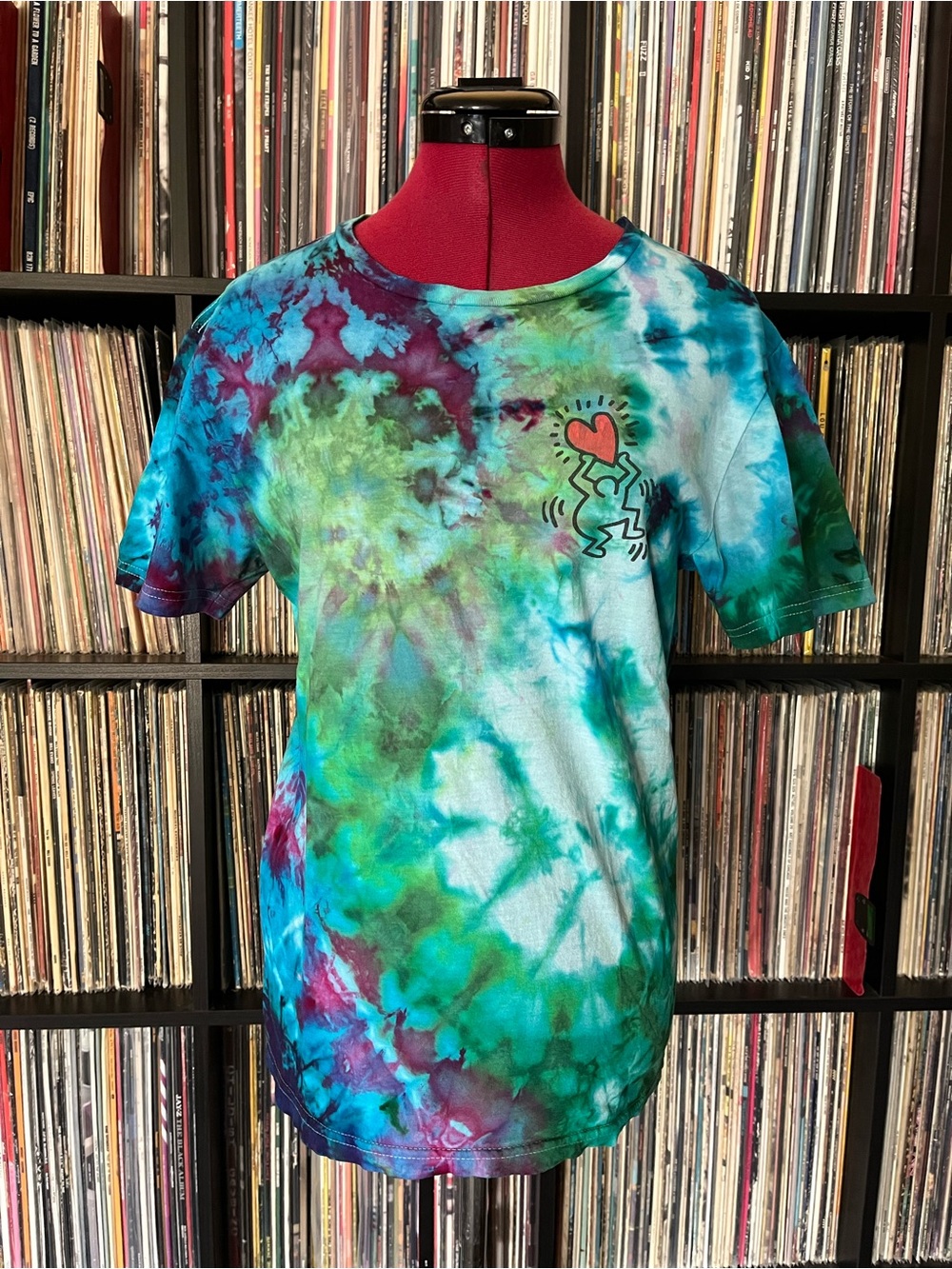 Keith Haring Ice Dyed TShirt Hearts